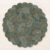 Palmbladeren & Sinaasappels Kartonnen Onderzetters (Voorkant)