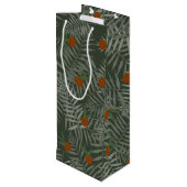 Palmbladeren & Sinaasappels Wijn Cadeautas (Achterkant Gekanteld)