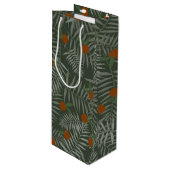 Palmbladeren & Sinaasappels Wijn Cadeautas (Voorkant Gekanteld)