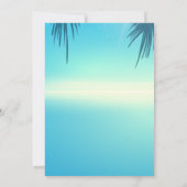 Palmbladeren Strand Blauw Save The Date (Achterkant)