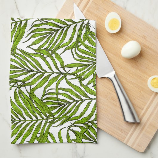 Palmbladeren Theedoek (Quarter Fold)