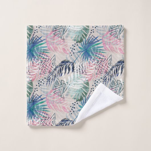 Palmbladeren, tropisch, botanisch, bladeren, oerwo bad handdoek (Wasdoekje)