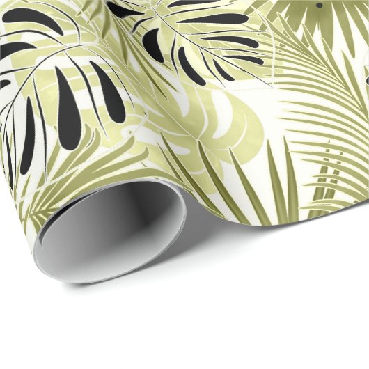 Palmbladeren, tropisch, botanisch, bladeren, oerwo cadeaupapier (Rol Hoek)