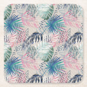 Palmbladeren, tropisch, botanisch, bladeren, oerwo kartonnen onderzetters (Voorkant)