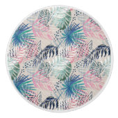 Palmbladeren, tropisch, botanisch, bladeren, oerwo keramische knop (Voorkant)