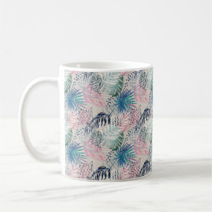 Palmbladeren, tropisch, botanisch, bladeren, oerwo koffiemok