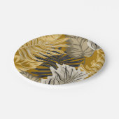 Palmbladeren, tropisch, botanisch, oerwoud, bos, papieren bordje (Gekanteld)