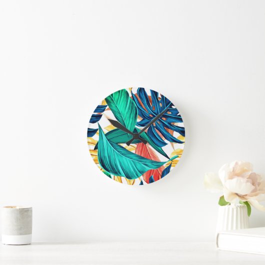 Palmbladeren tropisch exotisch ronde klok (Huis)