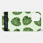 Palmbladeren, tropisch patroon, Jouw naam Case-Mate iPhone Case (Achterkant (horizontaal))