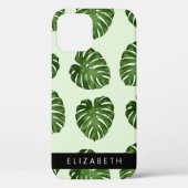 Palmbladeren, tropisch patroon, Jouw naam Case-Mate iPhone Case (Achterkant)