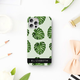 Palmbladeren, tropisch patroon, Jouw naam Case-Mate iPhone Case