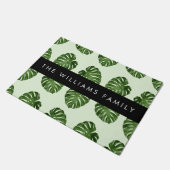 Palmbladeren, tropisch patroon, Jouw naam Deurmat (Schuin)