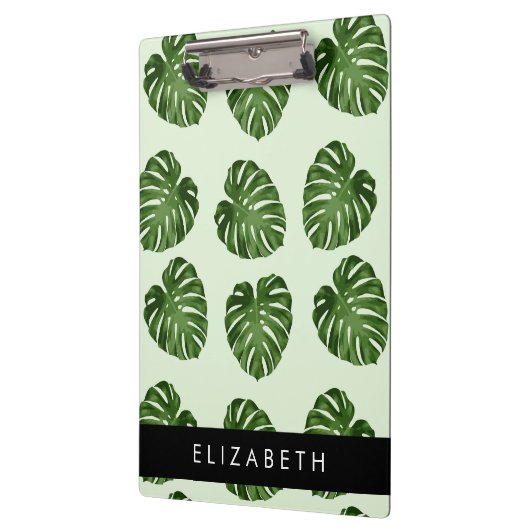 Palmbladeren, tropisch patroon, Jouw naam Klembord (Links)