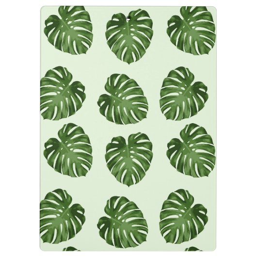 Palmbladeren, tropisch patroon, Jouw naam Klembord (Achterkant)
