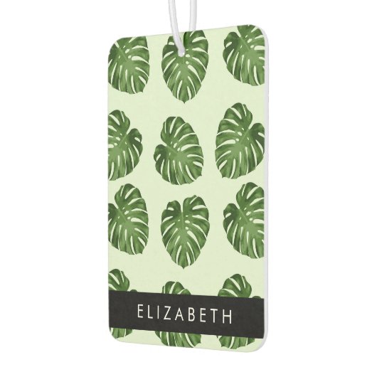 Palmbladeren, tropisch patroon, Jouw naam Luchtverfrisser (Links)