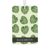 Palmbladeren, tropisch patroon, Jouw naam Luchtverfrisser (Achterkant)