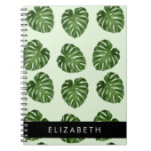 Palmbladeren, tropisch patroon, Jouw naam Notitieboek (Voorkant)