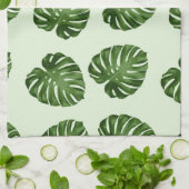 Palmbladeren, tropisch patroon, Jouw naam Theedoek (Gevouwen)