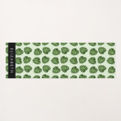 Palmbladeren, tropisch patroon, Jouw naam Yogamat (Achterkant (horizontaal))