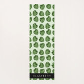 Palmbladeren, tropisch patroon, Jouw naam Yogamat (Achterkant)