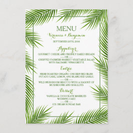 Palmbladeren Tropisch strand Bruiloft Menu