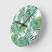 Palmbladeren tropische exotische ronde klok (Hoek)