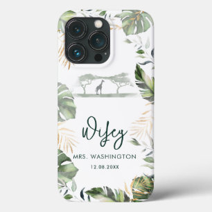 Palmbladeren Tropische Safari Echtgenote Script Br Case-Mate iPhone Case