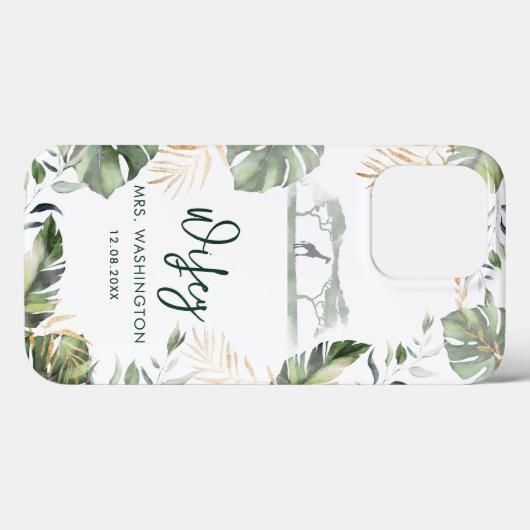 Palmbladeren Tropische Safari Echtgenote Script Br Case-Mate iPhone Case (Achterkant (horizontaal))