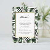 Palmbladeren Trouwgast Details Informatiekaartje (Staand voorkant)
