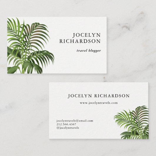  palmbladeren visitekaartje (Voorkant / Achterkant)