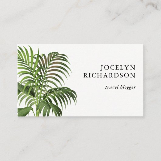  palmbladeren visitekaartje (Voorkant)