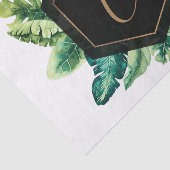 Palmbladeren wit goud Elegante tropische zomer Tissuepapier (Detail)