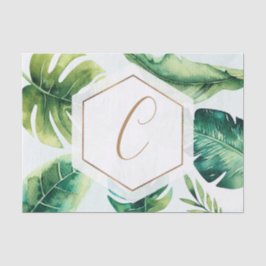 Palmbladeren wit goud Elegante tropische zomer Tissuepapier