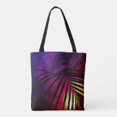 Palmbladeren zonsonderend moderne tropische tote bag (Achterkant)