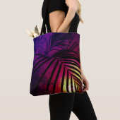 Palmbladeren zonsonderend moderne tropische tote bag (Dichtbij)