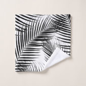 Palmbladeren - zwarte en witte kali-virussen #1 bad handdoek (Wasdoekje)