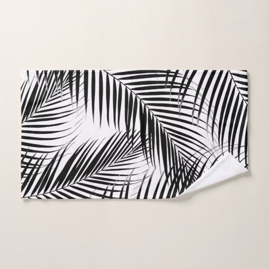 Palmbladeren - zwarte en witte kali-virussen #1 bad handdoek (Handdoek)