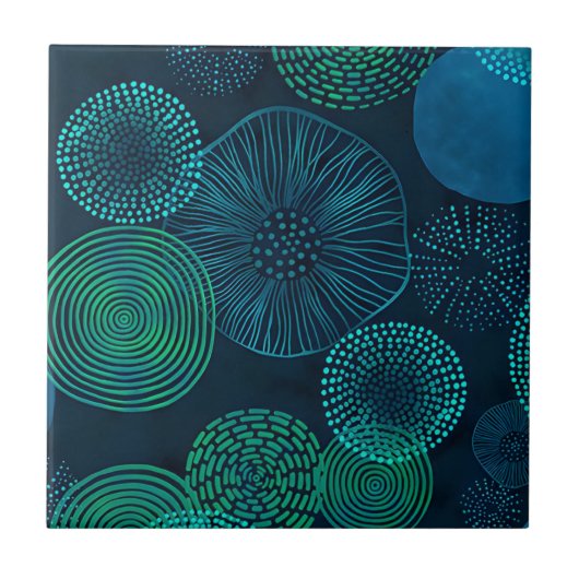 palmbladervloertegels tegeltje (Voorkant)