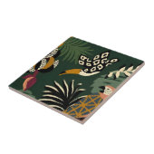 palmbladervogel op boomtak tegeltje (Zijkant)