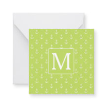 Palmbladgroen en witte ankers Monogram