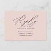 Palmbladpampas natuurlijke roze bruiloft RSVP Informatiekaartje (Achterkant)