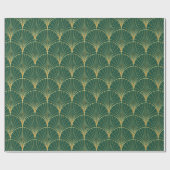 Palmbladpatroon op groene achtergrond - kunstdeco' cadeaupapier (Vlak)