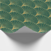 Palmbladpatroon op groene achtergrond - kunstdeco' cadeaupapier (Hoek)