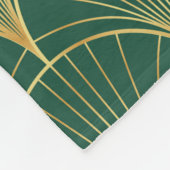 Palmbladpatroon op groene achtergrond - kunstdeco' fleece deken (Hoek)