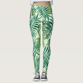 Palmbladpatroon waterverf leggings (Voorkant)