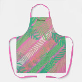Palmbladstrepen, kleurrijk monogramma schort (Voorkant)