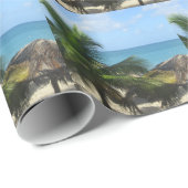 Palmbomen aan de strand cadeaupapier (Rol Hoek)