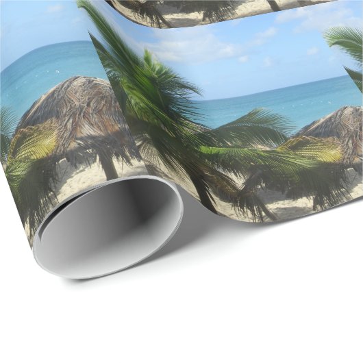 Palmbomen aan de strand cadeaupapier (Rol Hoek)