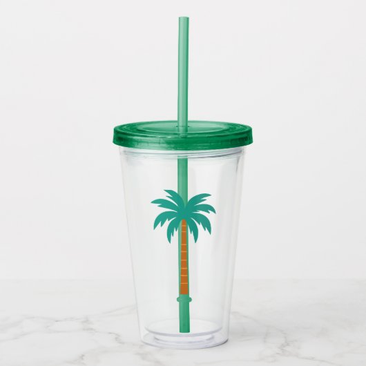 Palmbomen Acryl Drinkbeker (Voorkant)