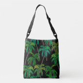 Palmbomen: acryl zomerpatroon. crossbody tas (Achterkant)